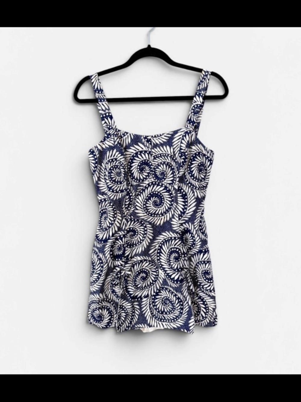 Muriel Original 50s/60s VTG Navy Blue Floral Pinup One-Piece Swimsuit Bloomer